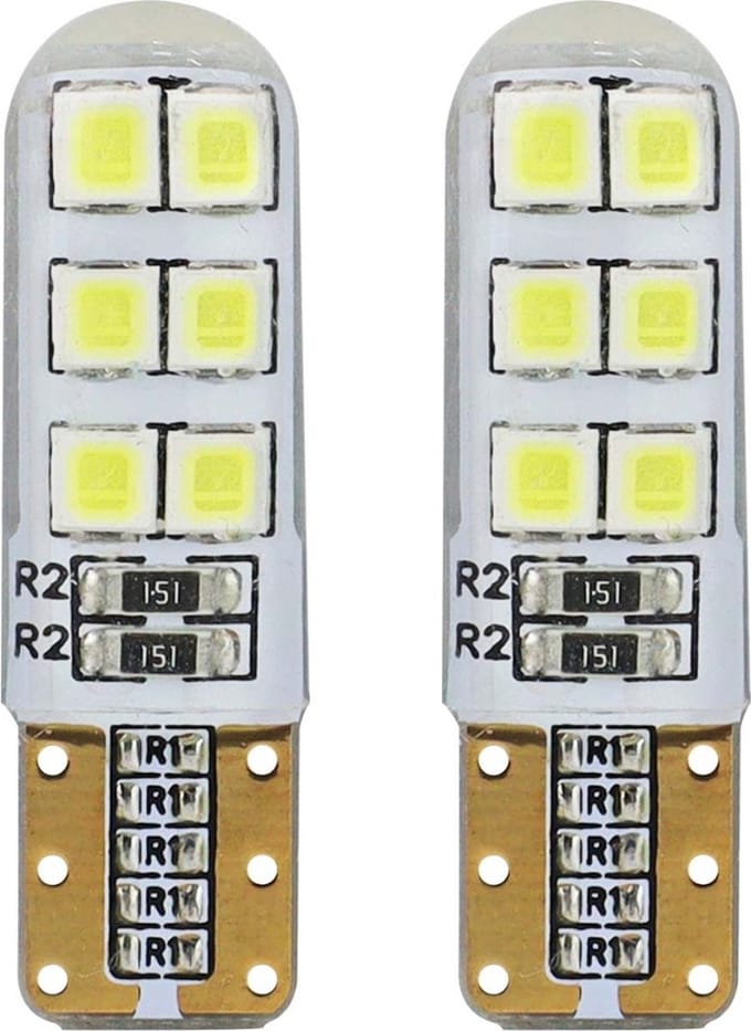 T10 - 2835 - 12 SMD - Wit - 12V - 2 stuks