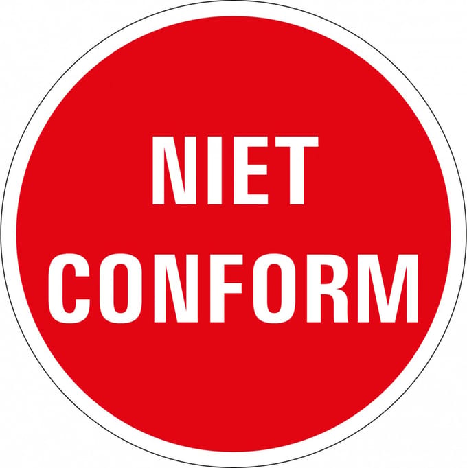 Niet conform controlesticker, op vel 20 mm - 36 per kaart