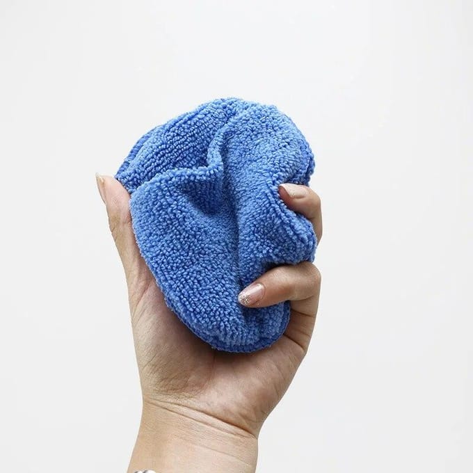 Éponge de poche ronde en microfibre pour soins de voiture, 1 pièce de 5 pouces, tampon applicateur de cire automobile, tampon de polissage manuel pour détails de voiture, outil de polissage de voiture gris