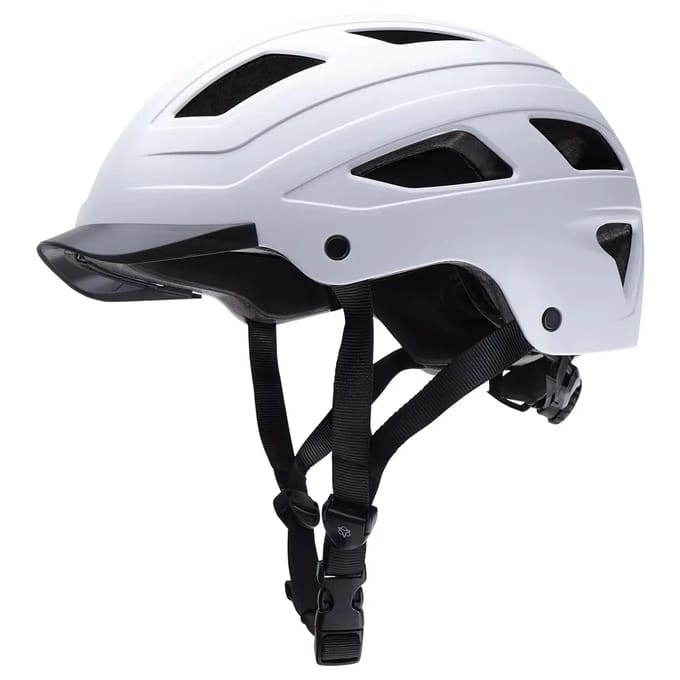 AGU Cit-E - Helm - Fietshelm - LED achterlicht - Direct-dial systeem - 59-61cm - Wit - Unisex - EN1078 gekeurd - 13 ventilatieopeningen - Met klep