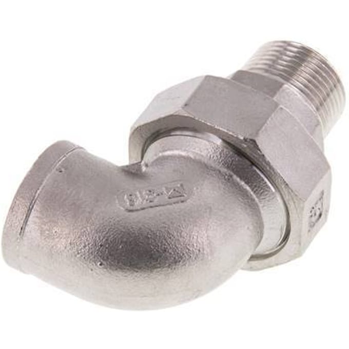90° L-Koppeling Aansluiting 3/4'' Buitendraad R X Binnendraad Rp RVS Conische Afdichting 16bar