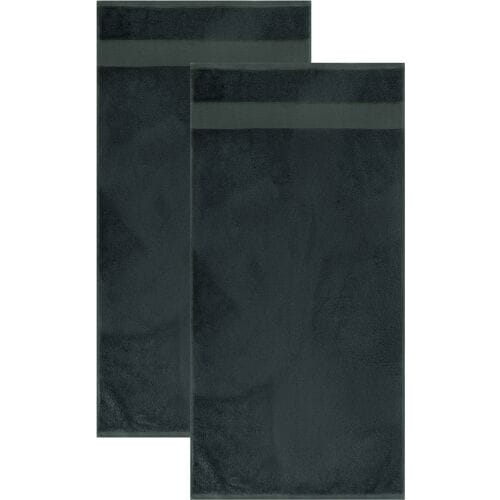LIVARNO Set van 2 bamboe handdoeken 50 x 100 cm (Marineblauw)
