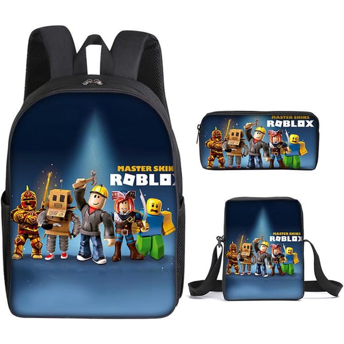 Roblox Student Schooltas Basisschool en Middelbare School Rugzak Modetrend Rugzak Drie Delig Set Backpack