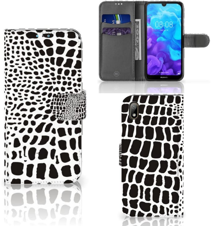 Huawei Y5 (2019) Telefoonhoesje met Pasjes Slangenprint
