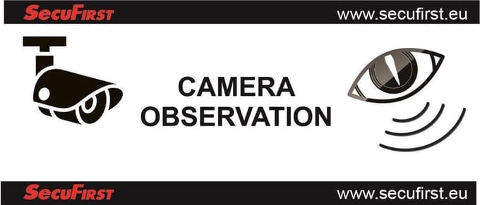 SecuFirst 850001 Raamsticker waarschuwing camerabewaking - 2 stuks