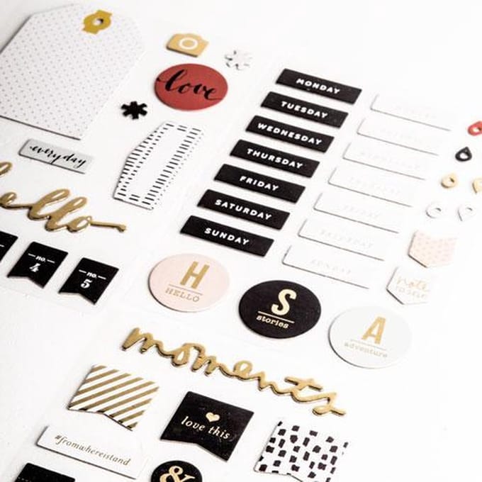 Set van 56 zelfklevende Die Cuts Everyday | Reliëf Stickers