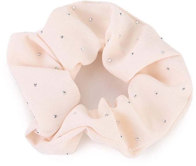 Michelle Bijou - Scrunchie Met Strass Steentjes - Beige