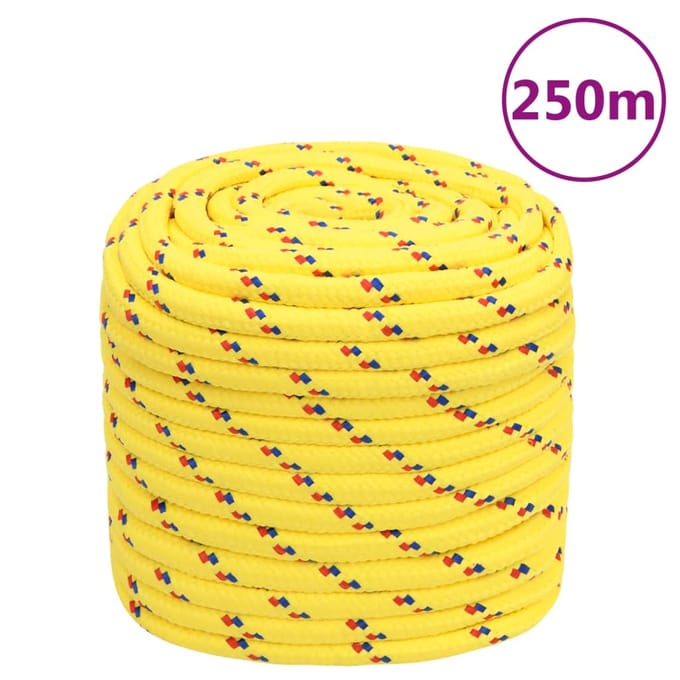 vidaXL - Boottouw - 16 - mm - 250 - m - polypropyleen - geel