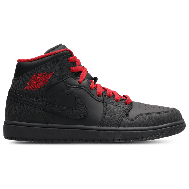 Jordan Aj1 Mid Sneakers Heren - Zwart - Maat 45 - Leer, Synthetisch