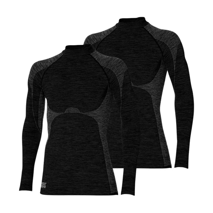 Heatkeeper - Thermoshirt heren - Zwart - L - 2-Stuks - Thermokleding heren
