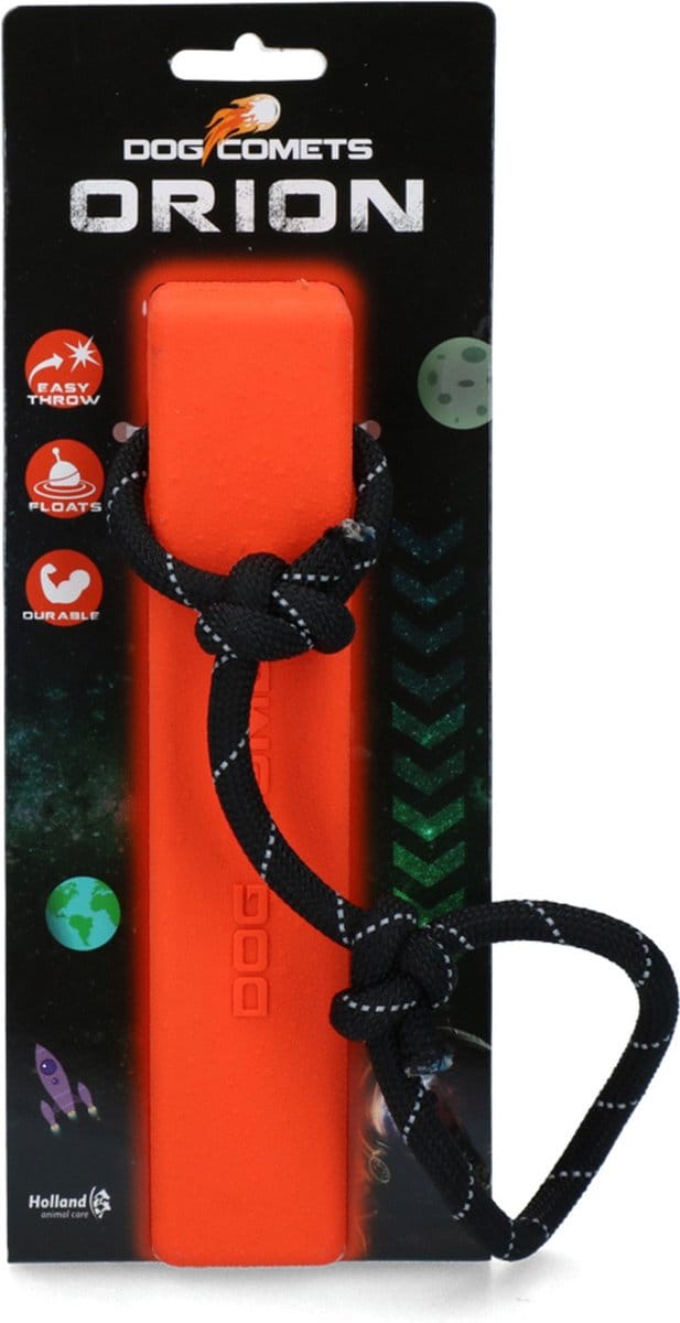 Dog Comets Orion Dummy - 20 x 4 x 4 cm - Hondenspeelgoed - Apporteerspeelgoed - Drijvend - Oranje