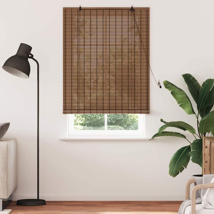 vidaXL - Rolgordijn - Bruin - 120 - x - 220 - cm - Bamboe