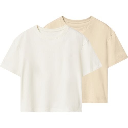ESMARA KIDS Set van 2 kinder T-shirts (wit/beige, 146/152)