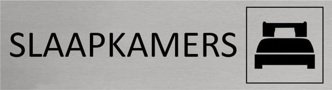 CombiCraft Aluminium deurbordje Slaapkamers 165x45mm - per stuk