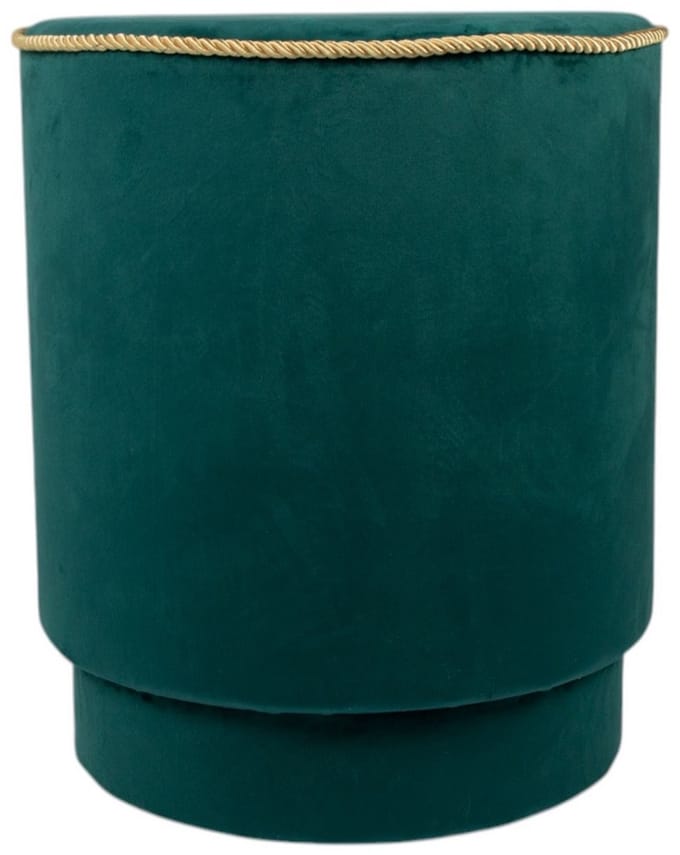 poef fluweel goud petrol 38x38x45cm