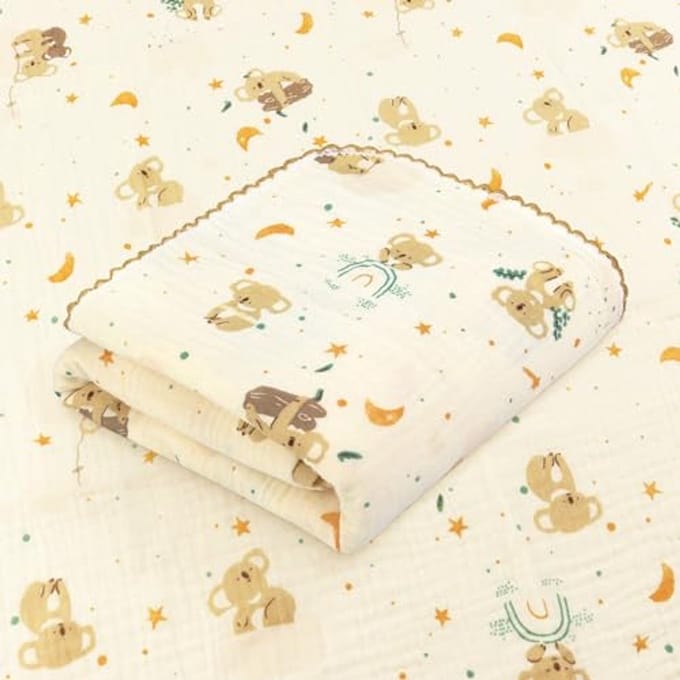 Omgoods - Muslin Babydeken van 110 x 100 cm met Koala Design