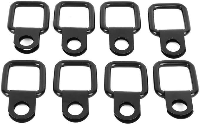 D-ring Ankerpunten - Vastbind Haken - Laden Zekeren - Zwarte Aluminium Legering - Compact Formaat - Zwart