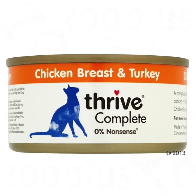 24x75g Complete Kippenborst & Kalkoen Thrive Kattenvoer