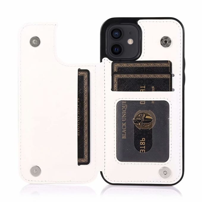 Hoesje geschikt voor iPhone 16e - Backcover - Pasjeshouder - Portemonnee - Kunstleer - Wit