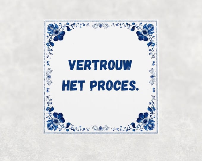 Spreuk tegel 15x15 cm Vertrouw het proces ()