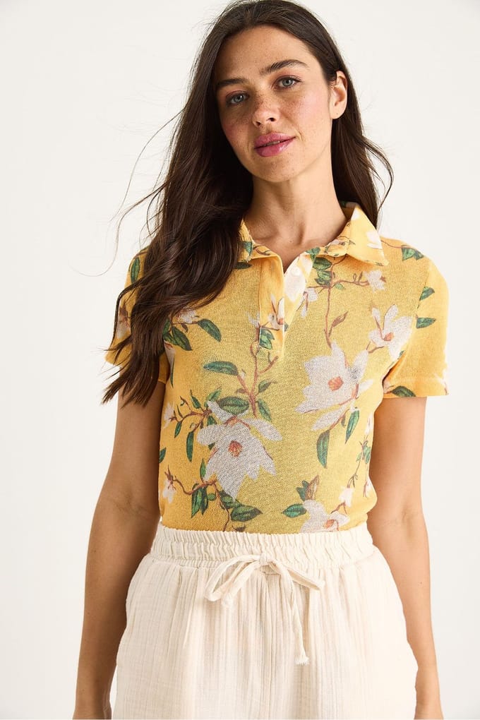 Blouse met Bloemmotief Polo-Shirt
