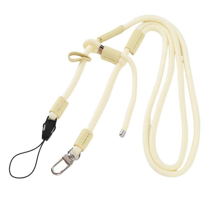 Lanière de poche à dégagement rapide réglable jaune Cordon anti-perte avec vis 1/4 pouce pour Pocket white