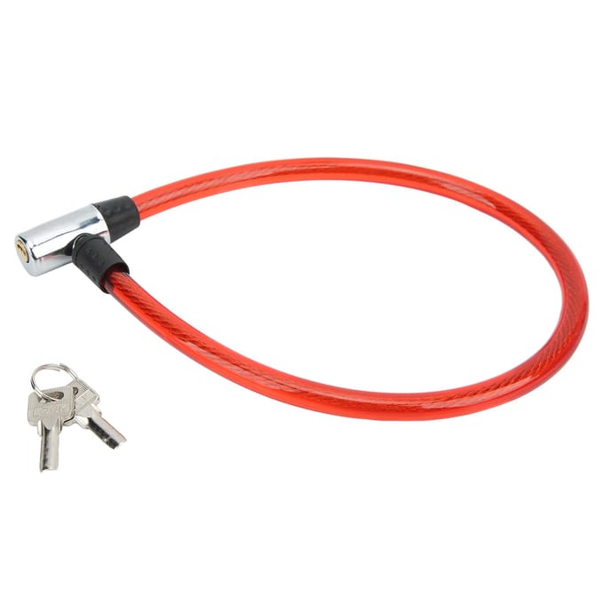 Câble Antivol Vélo Robuste Durable Fil d'Acier Portable Large Application Opération Facile Câble Antivol pour Vélo Moto Portail red