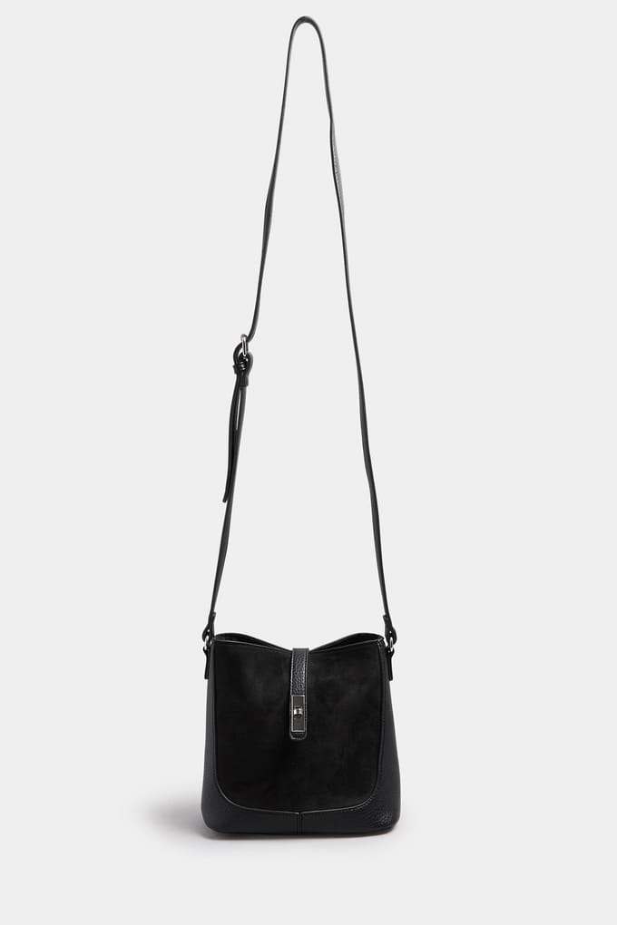 Yours Zwarte Crossbodytas Van Imitatiesuèdesize One Size