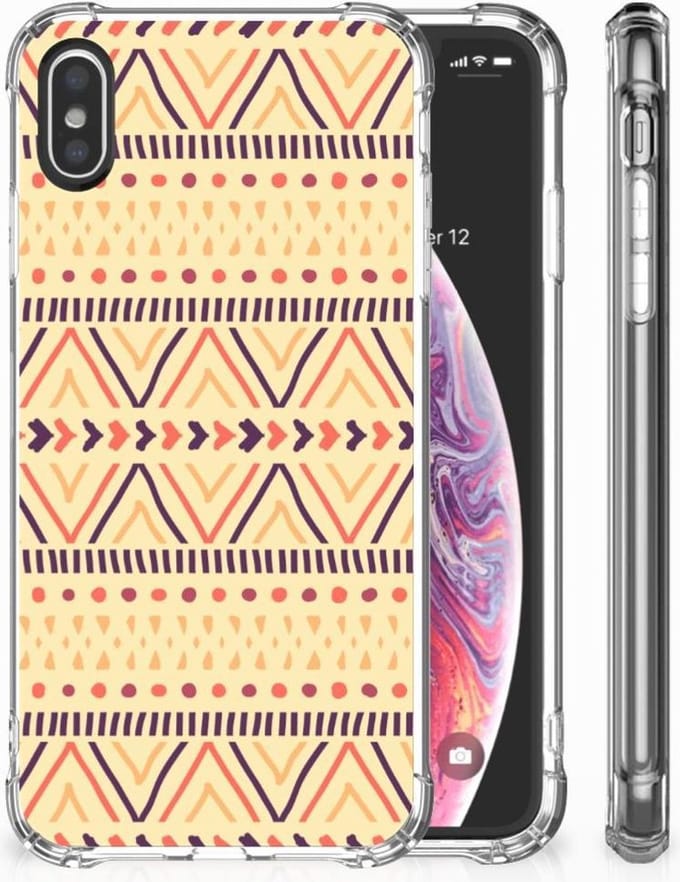 Apple iPhone X | Xs Doorzichtige Silicone Hoesje Aztec Yellow