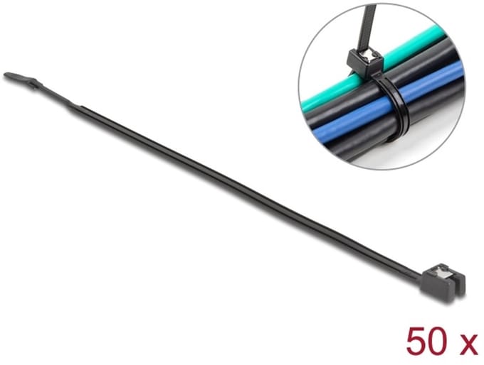 Delock Cable Tie self-cutting L 280 x W 4.8 mm 50 pieces black