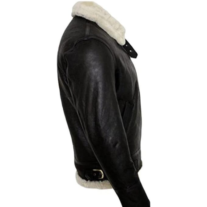 Veste à manches longues en fausse fourrure épaisse pour homme, une pièce, en cuir synthétique 3XL black