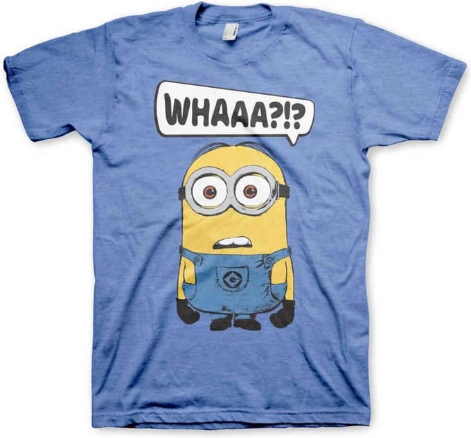 Minions Heren Tshirt -S- Whaaa?!? Blauw