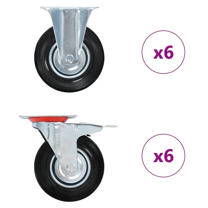 vidaXL 12 st Wielen 125 mm