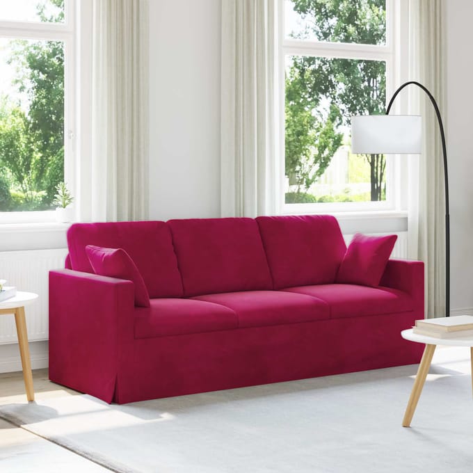 vidaXL - Bank - Wijnrood - 198 - x - 78 - x - 80 - cm - Fluweel