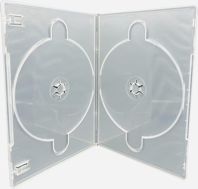 10 Double Clear Slim 7mm Back DVD CD BLU RAY Case Dragon Trading - Pack of 10 Pieces