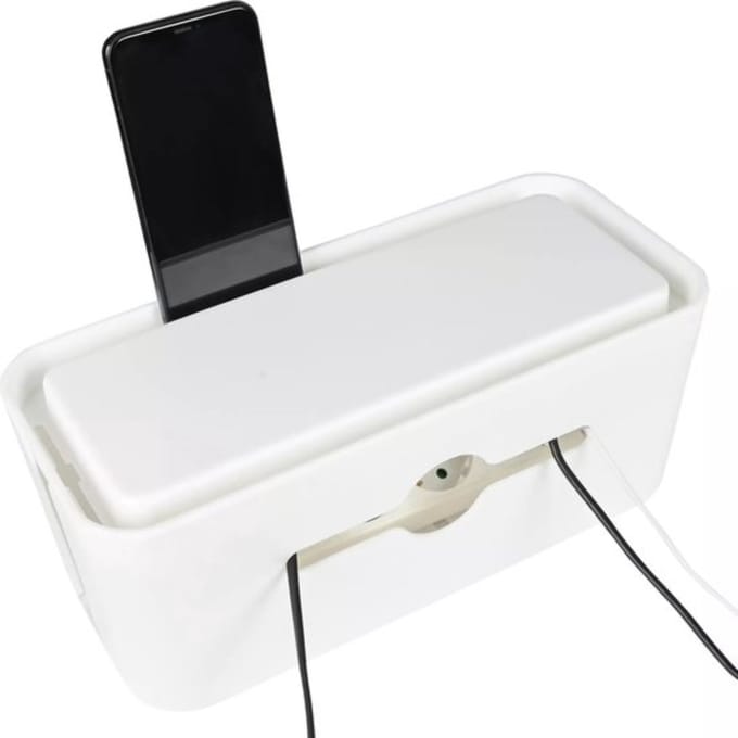 Benson Kabelmanagementbox - multifunctioneel - wit - 31 x 13,5 x 13 cm - stekkerdozen