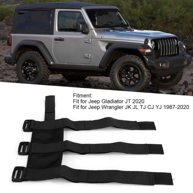 Automatische Auto Brandblusser Bevestigingshouder Riem Verstelbare Band Geschikt voor Jeep WranglerGladiatorZwart black