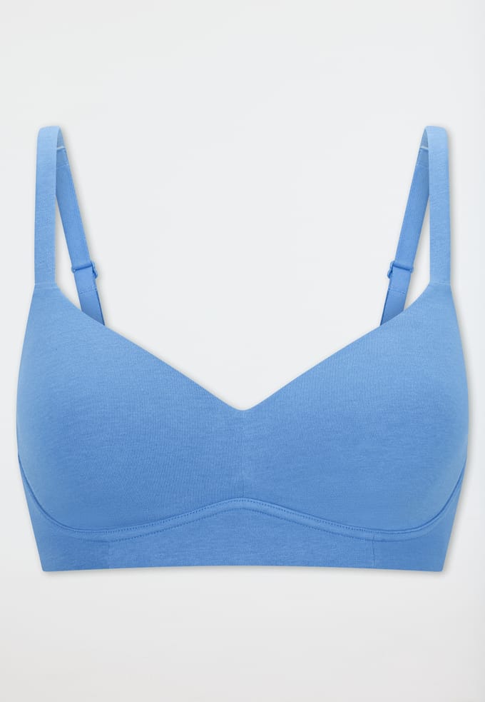Zachte beha met cups, kleur aquablauw - Unique Cotton 70D