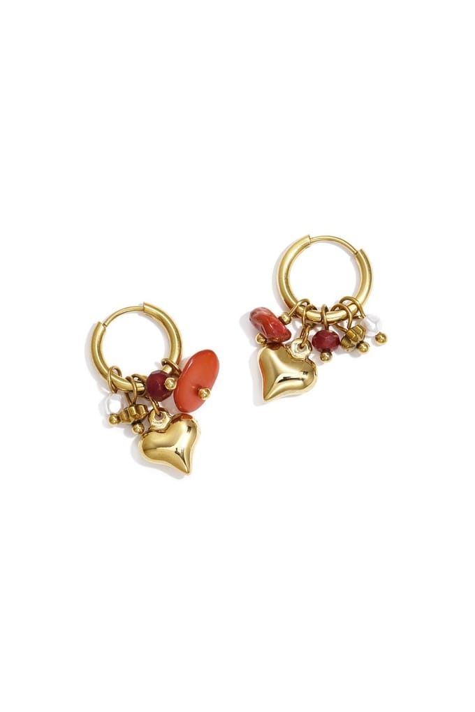Oorringen Goud met Hart Bedel – Kralen – Elegant & Trendy