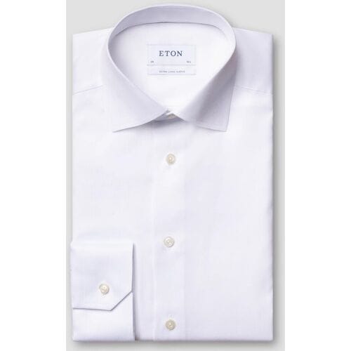 Eton Overhemd Signature Twill Cutaway Collar Extra Long Sleeve Mouwlengte 7 Wit / male