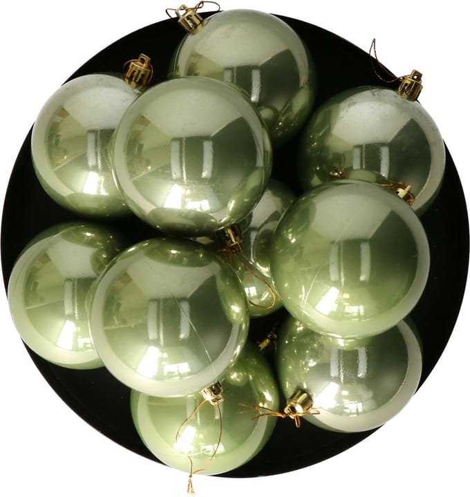Othmar Decorations kerstballen - 36x - 8 cm - salie groen - kunststof - kerstversiering