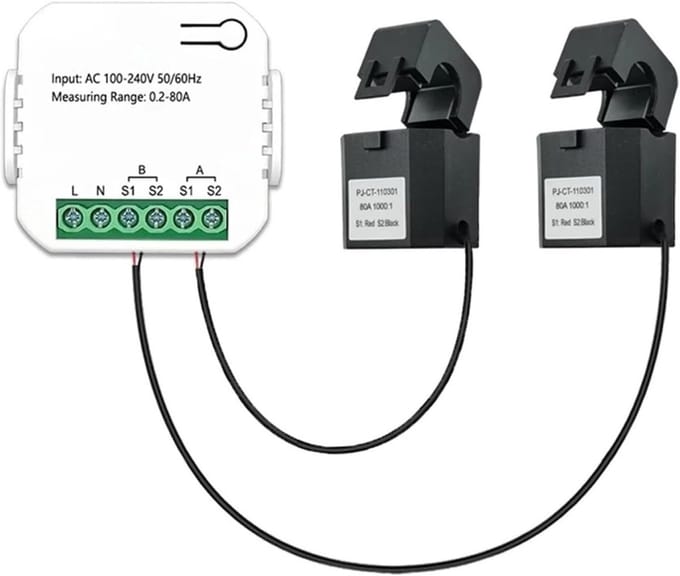 Energieverbruiksmeter - Slimme Meter - Stroomverbruik Monitoren - Bidirectionele Meting - Compact Formaat - Wit
