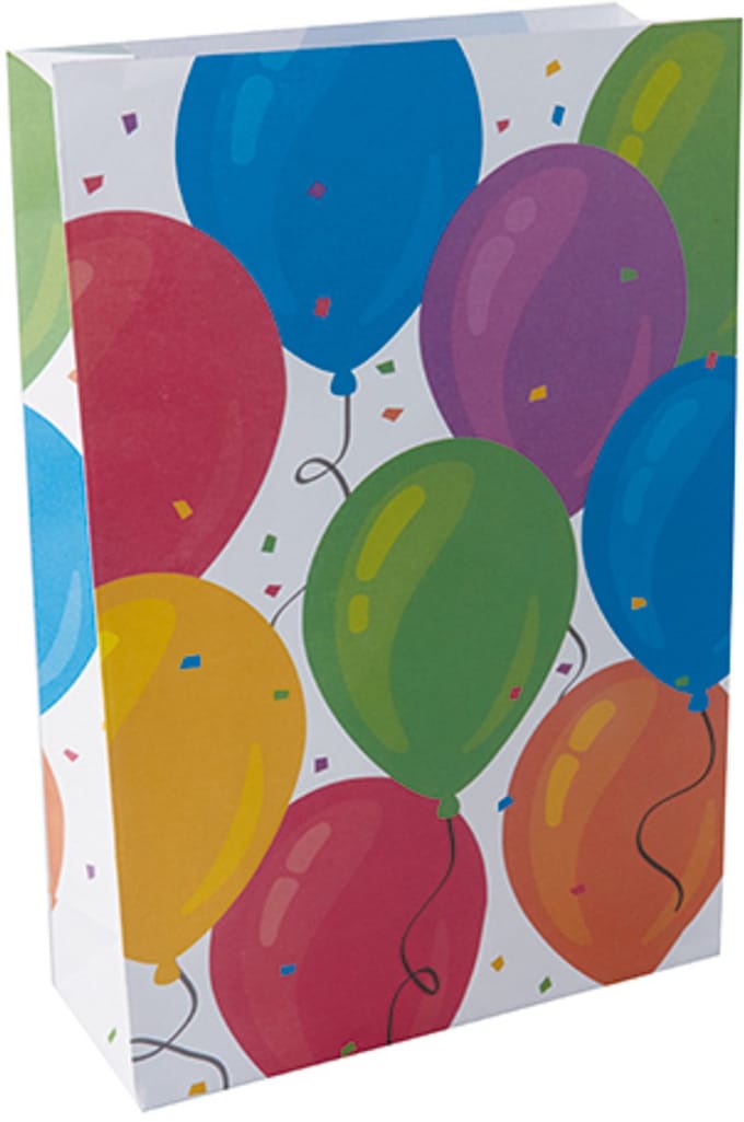 10x 10 Partyzakjes papier 28 cm x 19 cm x 7 cm Ballon