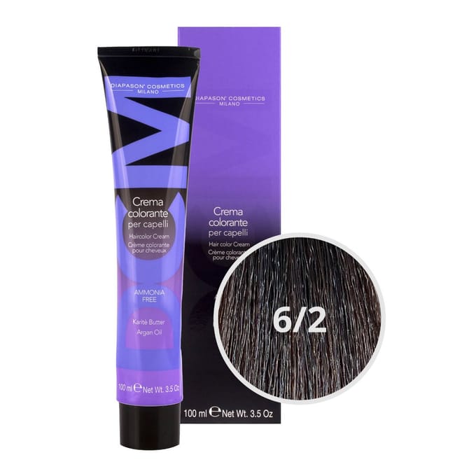DCM Hair Color Cream Ammonia Free 6/2 Ash 100ml