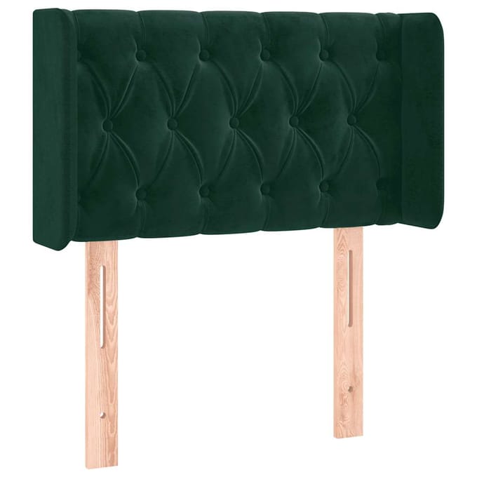 vidaXL - Hoofdbord - LED - 83x16x78/88 - cm - fluweel - donkergroen