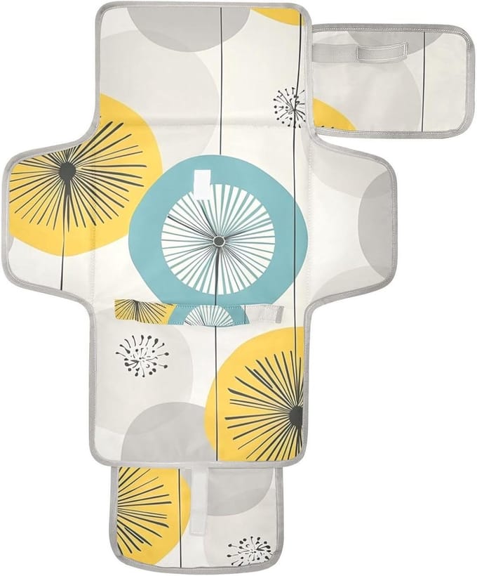 Herbruikbaar Aankleedkussen - Verschoningsmat - Onderweg Verschoont - Met Tissue Pocket - 62 x 30 cm - Geometrisch Abstract
