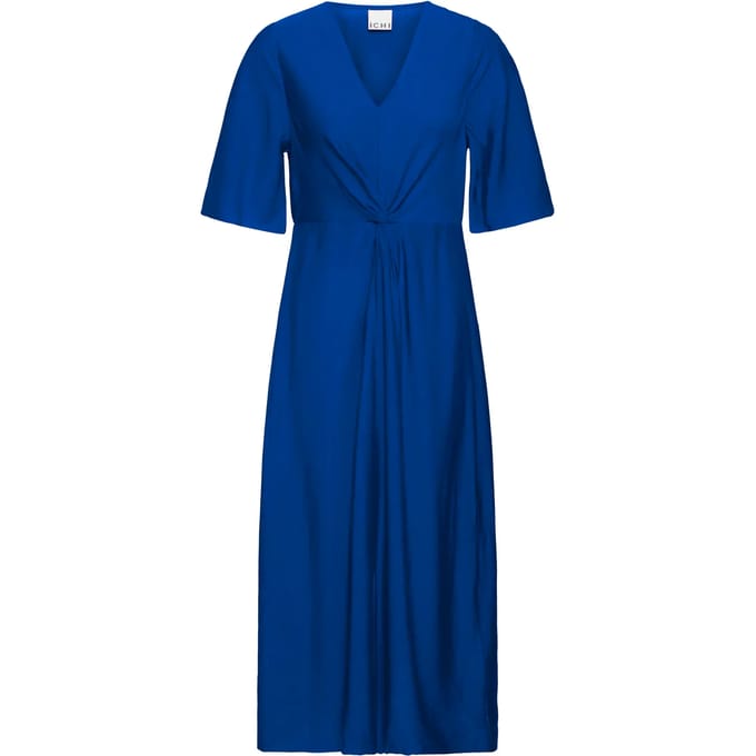 midi-jurk van viscosemix met vlindermouwen model 'MELDA'