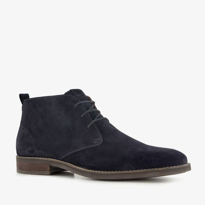 Van Beer leren heren veterschoenen blauw - Maat 46