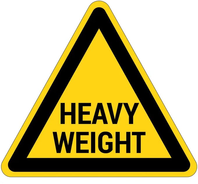 Heavy weight waarschuwingssticker | 10 cm