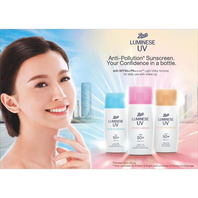 BOOTS LUMINESE UV PROTECT & MOISTURE SPF50+ PA+++ 40 ml. 40 ml. white